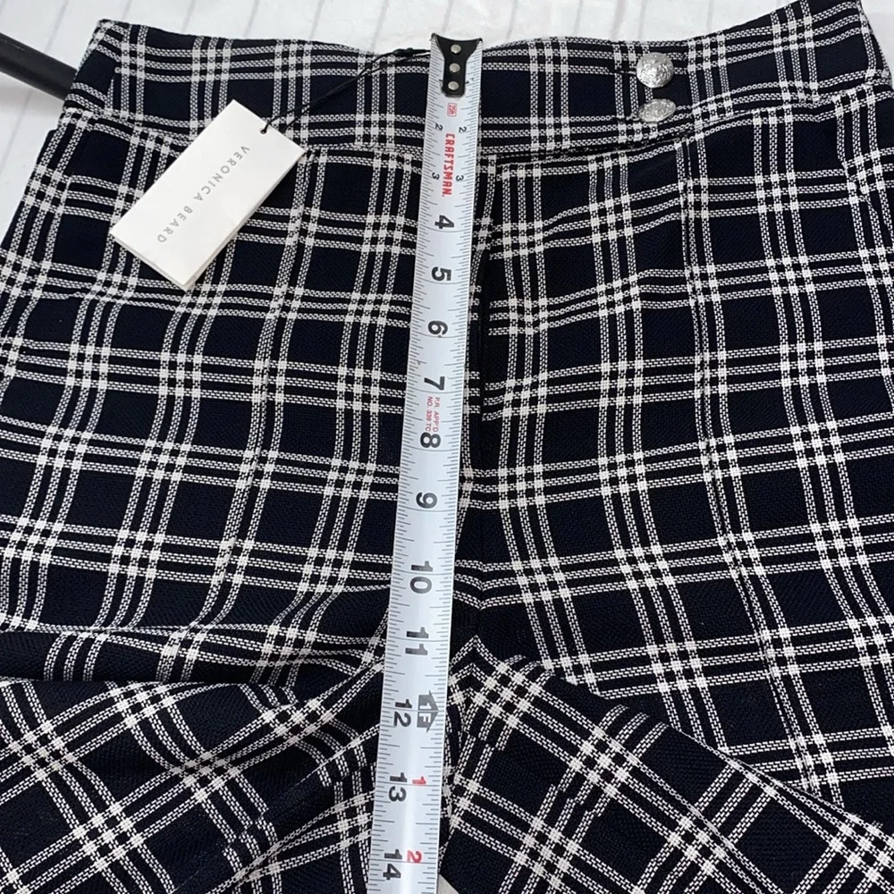 VERONICA‎ BEARD Saira Check Culotte Shorts In Black White Black, size 2 - Picture 12 of 14